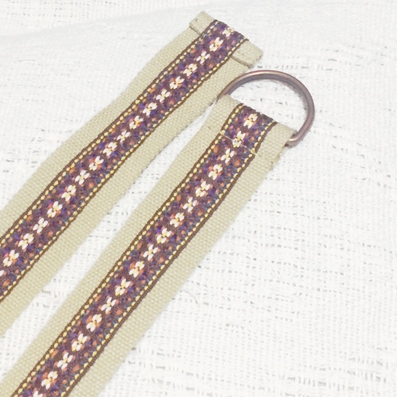 ยป- BรHร VIBES -ยป Bohemian Canvas Multicolored Embroidery Rope Belt SM/M - Picture 3 of 12